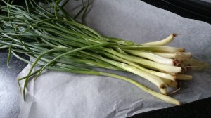 Shallot split and cleaned up. 