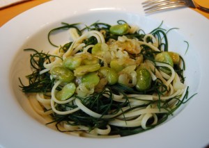 Agretti with linguine