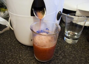 First trickles of grape juice