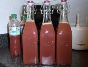 Freshly bottled grape juice