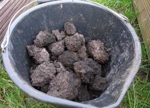 Very difficult dried lumps of compost