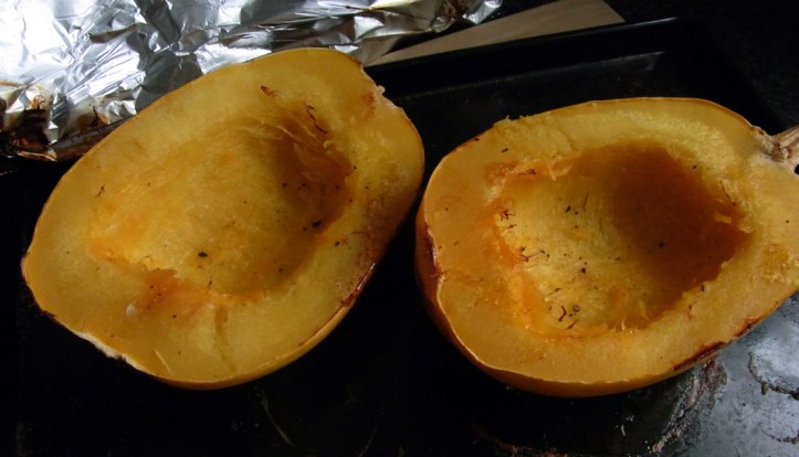 Baking spaghetti squash