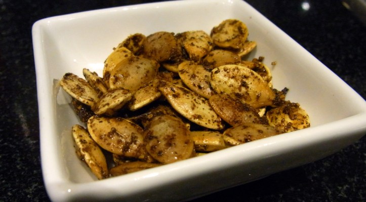 Spicy roasted squash seeds. I'd rather eat my laptop.