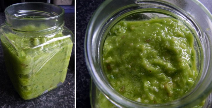 Garlic scape pesto, packed with flavour